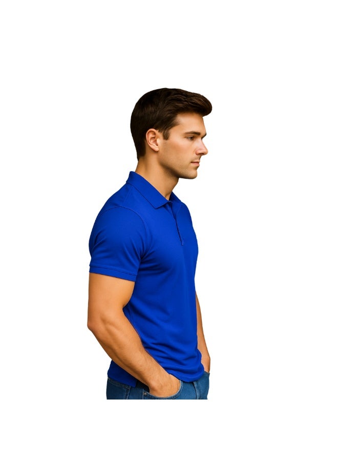 برينت شوب فور مي تي شيرت بولو جولف رجالي بقصّة عادية وأكمام قصيرة من القطن الخالص، 220 جرام لكل متر مربع، ألوان أساسية - Image 4