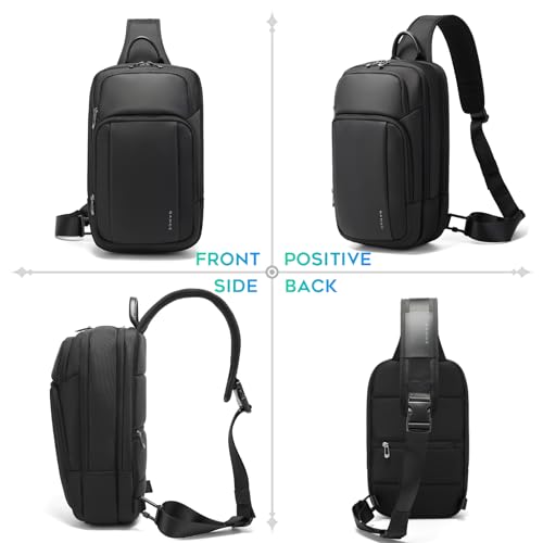 BANGE Sling Bag, Waterproof Shoulder bags with Pad Compartment, Crossbody Backpack for Men - Image 5