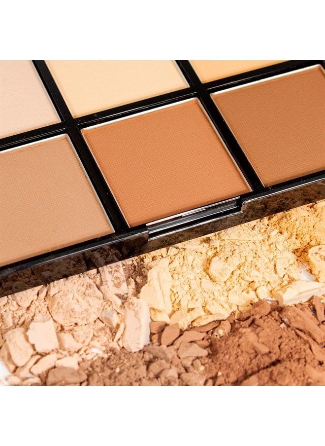 PALLADIO - Definer Contour and Highlight Palette, Perfect for Sculpting Facial Features, Blendable Satin Finish Colors, 6 shades for Contouring and Highlighting, Compact Powder with Mirror - Image 1