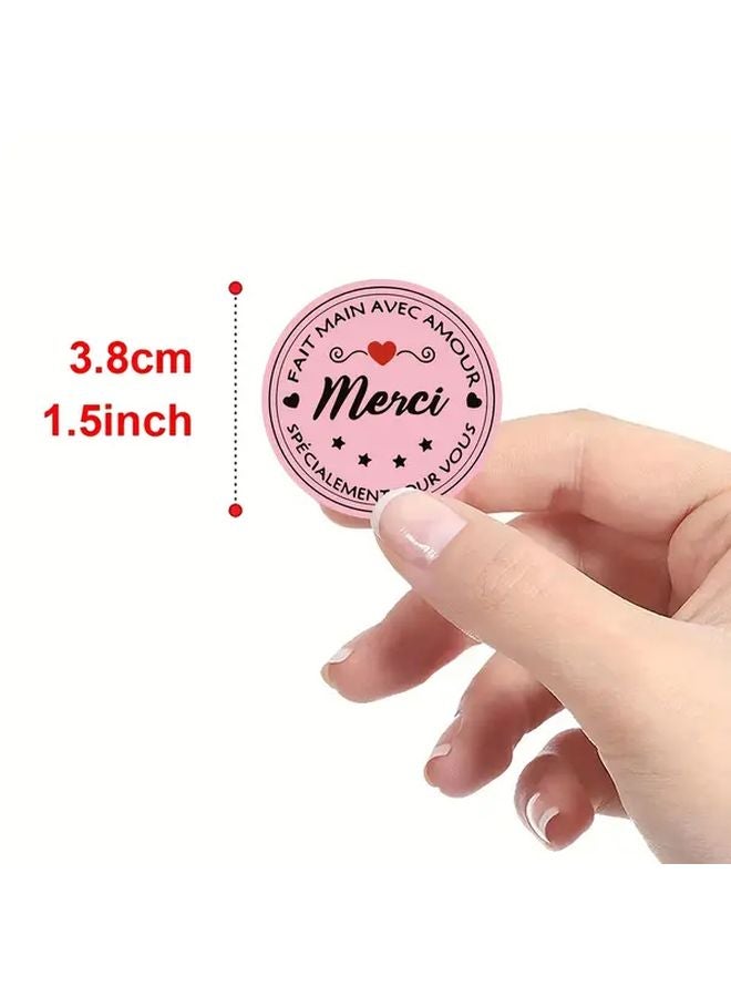 120pcs Pink French Thank You Stickers Elegant Heart Floral Designs Paper Gift Wrap Seals - Image 4