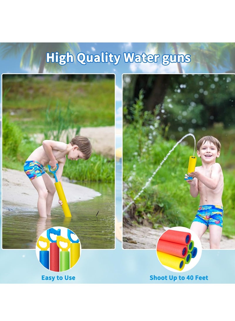 6-Pack Water Guns Set - Lightweight Foam Blasters with 40ft Range for Summer Fun at Pool, Beach & Backyard - Perfect Water Play Toys for Kids & Adults - Image 3