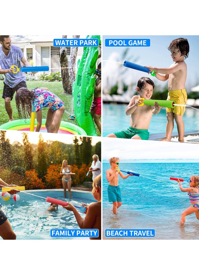 6-Pack Water Guns Set - Lightweight Foam Blasters with 40ft Range for Summer Fun at Pool, Beach & Backyard - Perfect Water Play Toys for Kids & Adults - Image 2