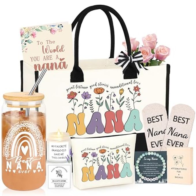 DOGMEM Nana Gifts Set for Grandma, Birthday Gift for Nana from Granddaughter Grandson Grandchildren Grandkids Best Grandma Gift Set Christmas Gifts for Nana - Image 1