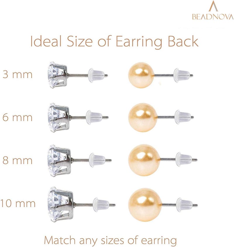 BEADNOVA Earring Backs for Studs Rubber Plastic Silicone Earring Backings Clear Secure Pierced Ear Studs Backs Stopper Safety Hypoallergenic Ear Post Backing for Hook Earstuds (200 pcs) - Image 4