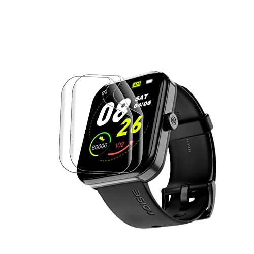 Wisely [Pack 3 For Noise Pulse 2 Max SmartWatch Screen Scratch Guard Full Screen Protector Compatible for Noise Pulse 2 Max 1.85"- Flexible TPU - HD Clear - Bubble-Free (Pack of 3pcs) - Image 1