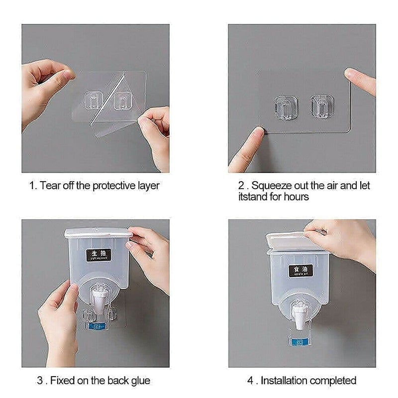 RHYDON Kitchen Organizers Spice Box Oil Wall Hanging Bottle WallMounted Cereal Dispenser LeakProof Seasoning Storage Bottle Liquid Tank - Image 3