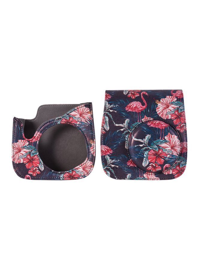 نيبمينينت حافظة كاميرا مزودة بحزام لكاميرا إنستاكس فوجي فيلم 12.6x13سم أحمر داكن/وردي/أخضر - Image 4