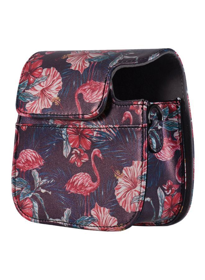 نيبمينينت حافظة كاميرا مزودة بحزام لكاميرا إنستاكس فوجي فيلم 12.6x13سم أحمر داكن/وردي/أخضر - Image 3