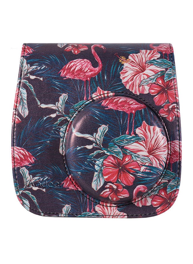 نيبمينينت حافظة كاميرا مزودة بحزام لكاميرا إنستاكس فوجي فيلم 12.6x13سم أحمر داكن/وردي/أخضر - Image 2