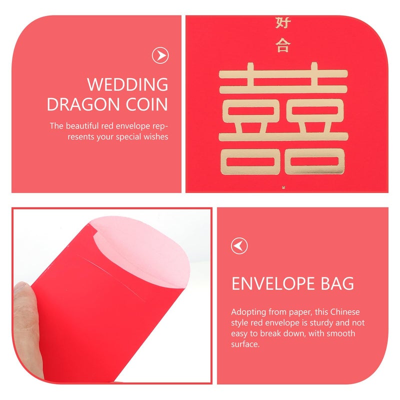 Traditional Chinese Red Envelopes 6pcs Wedding Money Packets With Joy Symbol - Image 4