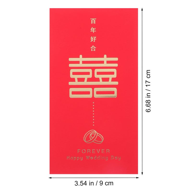 Traditional Chinese Red Envelopes 6pcs Wedding Money Packets With Joy Symbol - Image 3