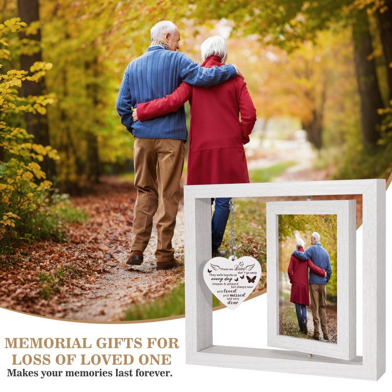 Boiveco Sympathy Gifts for Loss of Loved One, Memorial Gift for Loss of Mom Dad Memorial Picture Frame, Bereavement Remembrance Condolence Funeral Grief In Memory of Loved One Gifts, Display Two 4x6 Photos (White) - Image 5