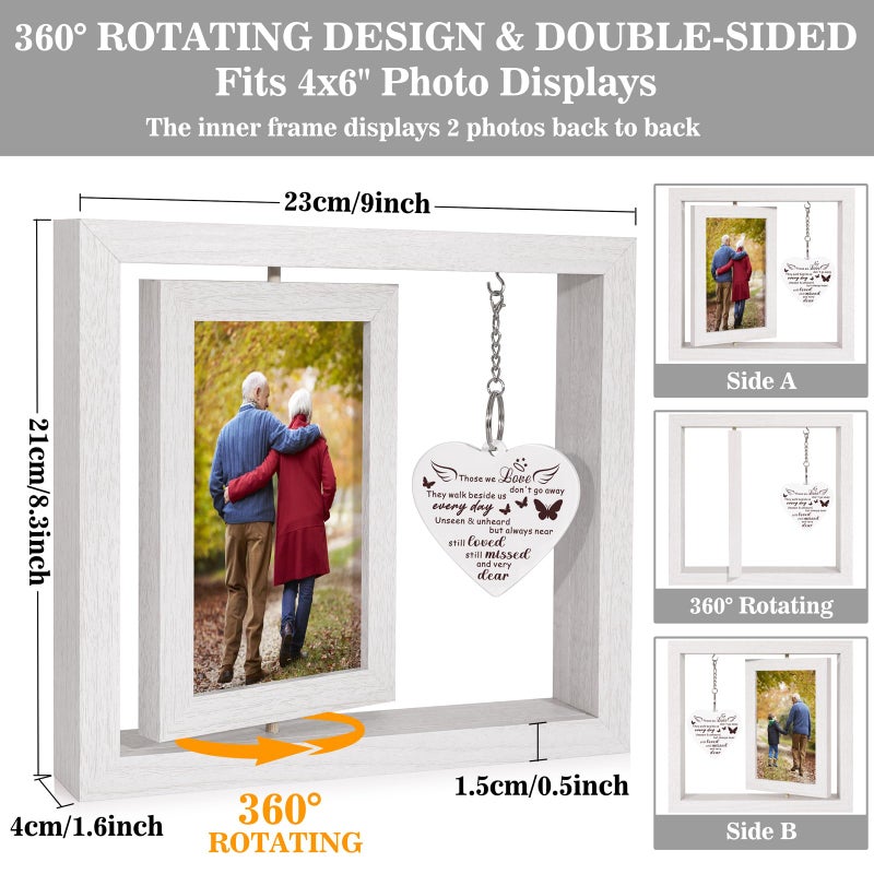 Boiveco Sympathy Gifts for Loss of Loved One, Memorial Gift for Loss of Mom Dad Memorial Picture Frame, Bereavement Remembrance Condolence Funeral Grief In Memory of Loved One Gifts, Display Two 4x6 Photos (White) - Image 4