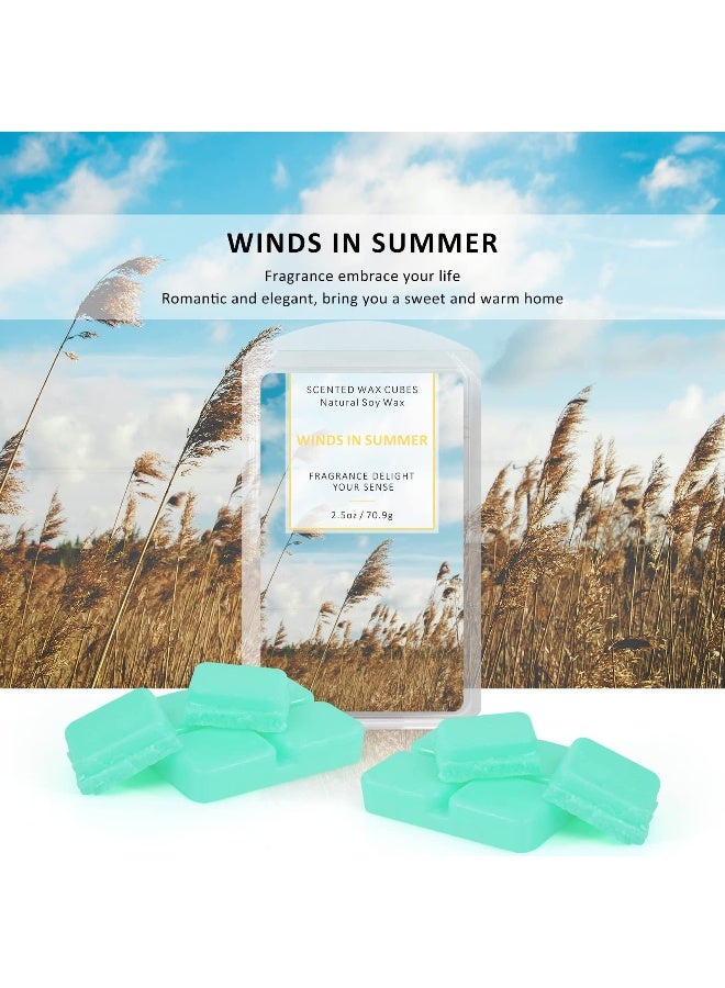 STRN Scented Wax Melts Wax Cubes long Lasting Strong Scent, Soy Wax Cubes for Warmer Jelly Wax Melts Set, Ocean Breeze, Fresh Linen, Bohemia Forest, Summer Wind (4 x 2.5oz) - Image 2