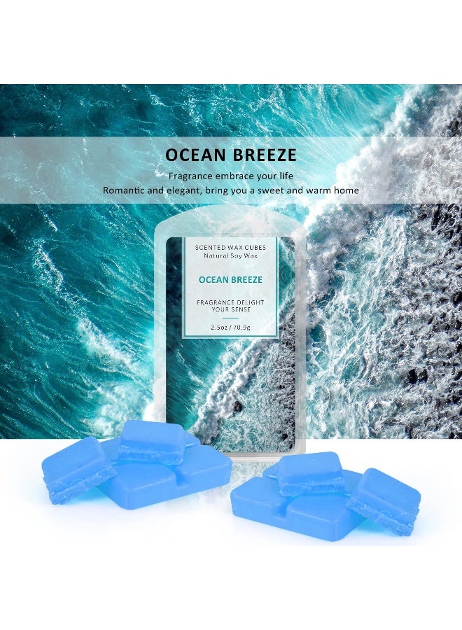 STRN Scented Wax Melts Wax Cubes long Lasting Strong Scent, Soy Wax Cubes for Warmer Jelly Wax Melts Set, Ocean Breeze, Fresh Linen, Bohemia Forest, Summer Wind (4 x 2.5oz) - Image 3