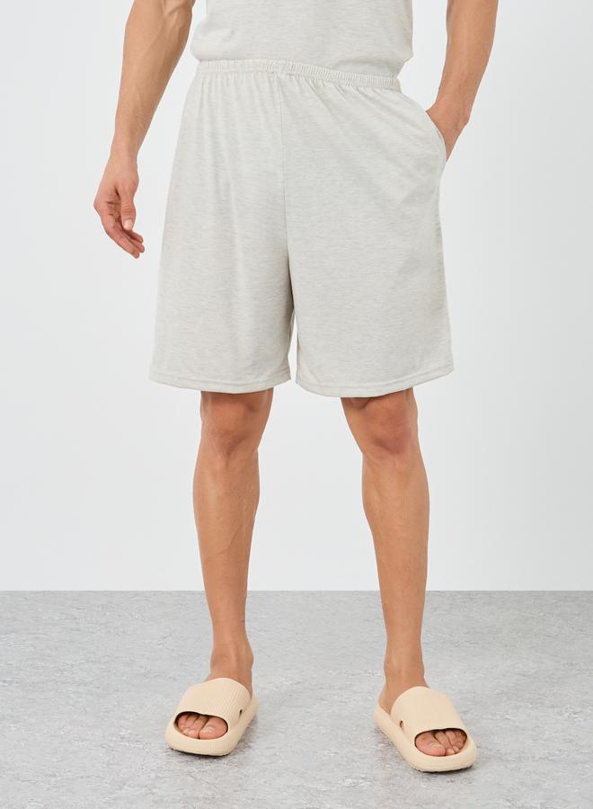 Styli Grey Woven Badge Detail T-Shirt and Shorts Set - Image 5