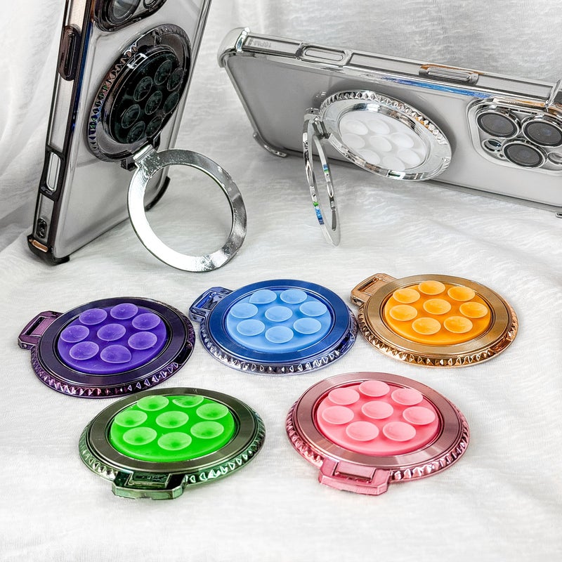 Pink Multifunctional Phone Stand With Suction Cup And 360 Degree Rotation - Image 1