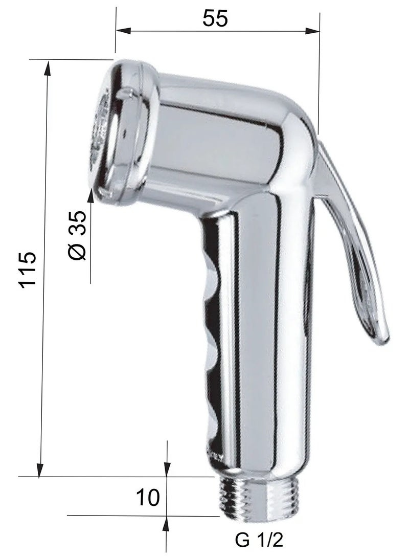 مجموعة رشاش شطاف يدوي من الفولاذ المقاوم للصدأ مع خرطوم مرن وحامل جداري – رشاش مرحاض قوي للحفاظ على نظافة الحمام - Image 5