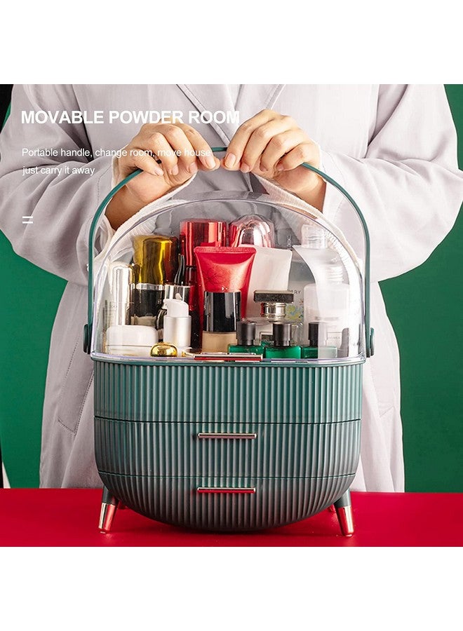 Ostin منظم مكياج أوستين، منظم للعناية بالبشرة لرفوف الزينة، تخزين الحمام وحالات عرض مستحضرات التجميل لغرفة النوم، صندوق تخزين مستحضرات التجميل 3 طبقات (أخضر) - Image 5