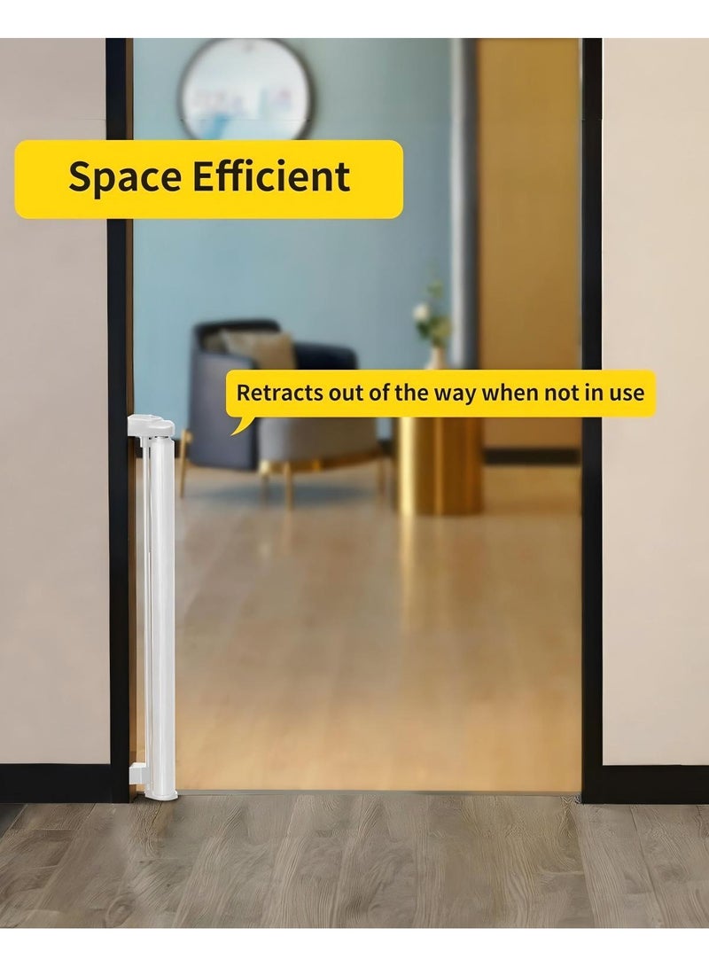 OHAHO Retractable Baby Gate Mesh Baby Gate or Mesh Dog Gate 88.5CM Tall Extends up to 250CM Wide Child Safety Gate for Doorways Stairs Hallways Indoor/Outdoor（White 88.5x250cm) - Image 4