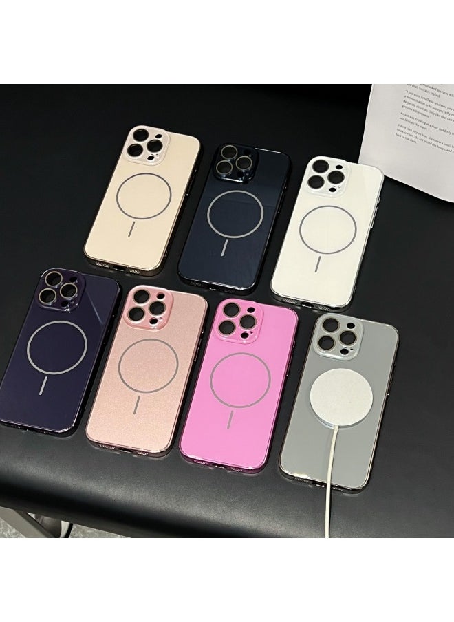 ماركة غير محددة حافظة هاتف مغناطيسية ذات حلقة رفيعة ذات عدسة زجاجية مناسبة لهاتف Iphone11/12/13/14/15/16 Pro Max-اللون: عدسة زجاجية Yh مغناطيسية لامعة أرجواني داكن-نماذج قابلة للتطبيق: 12 (بدون تغليف)  - Image 3