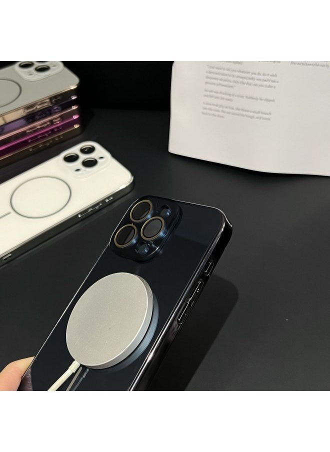 ماركة غير محددة حافظة هاتف مغناطيسية ذات حلقة رفيعة ذات عدسة زجاجية مناسبة لهاتف Iphone11/12/13/14/15/16 Pro Max-اللون: عدسة زجاجية Yh مغناطيسية لامعة أرجواني داكن-نماذج قابلة للتطبيق: 12 (بدون تغليف)  - Image 5