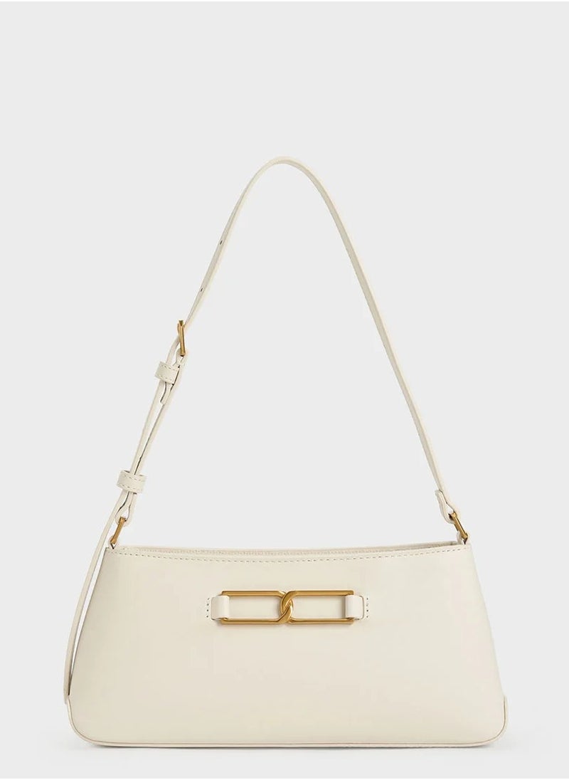 Charles & Keith Gabine Leather Trapeze Shoulder Bag  - Image 1