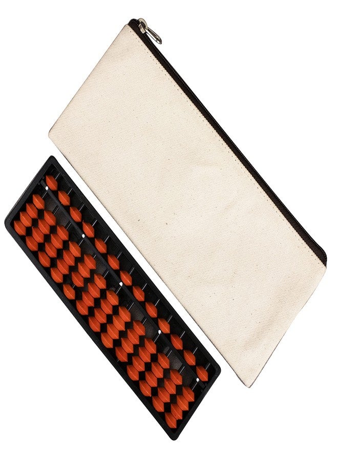 Spillbox Abacus Math Learning Kit for Kids 13 Rod Abacus with Canvas Pouch - White (Brown) - Image 1