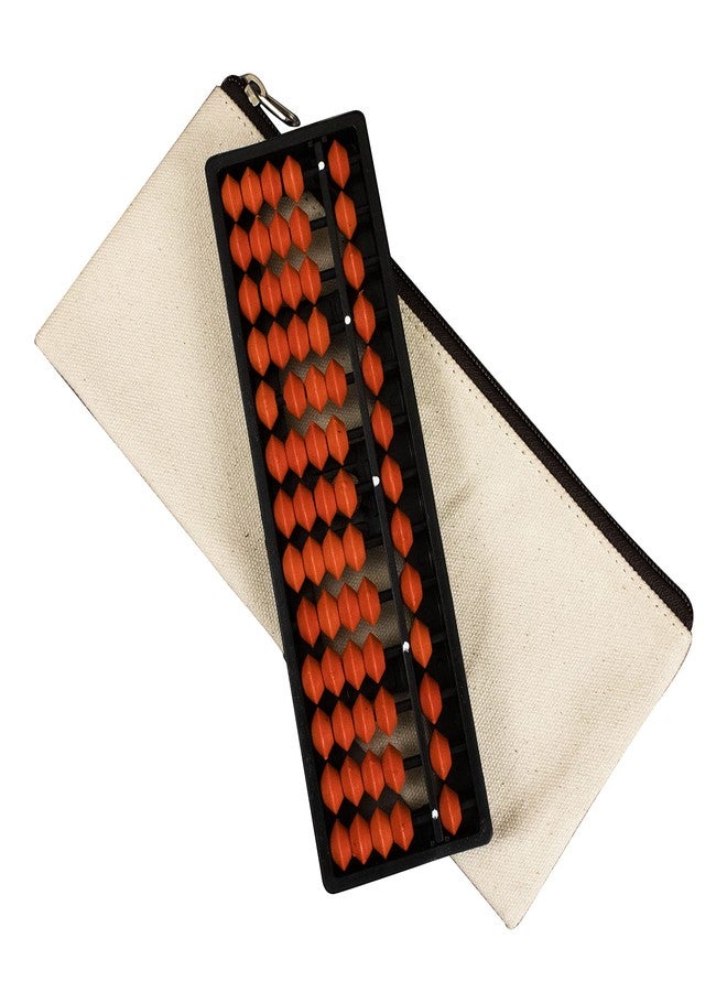 Spillbox Abacus Math Learning Kit for Kids 13 Rod Abacus with Canvas Pouch - White (Brown) - Image 2