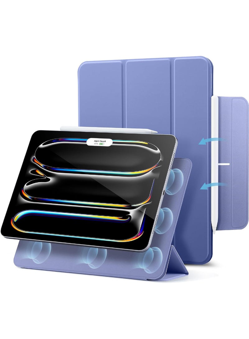 Rock Pow Case for iPad Pro 13 Inch Case (M5/M4) 2025/2024, Powerful Magnetic Attachment, Slim Trifold Stand Case, Supports Pencil Pro & Pencil(USB-C), Auto Wake/Sleep, Durable Protection, Rebound Series, Lavender - Image 1