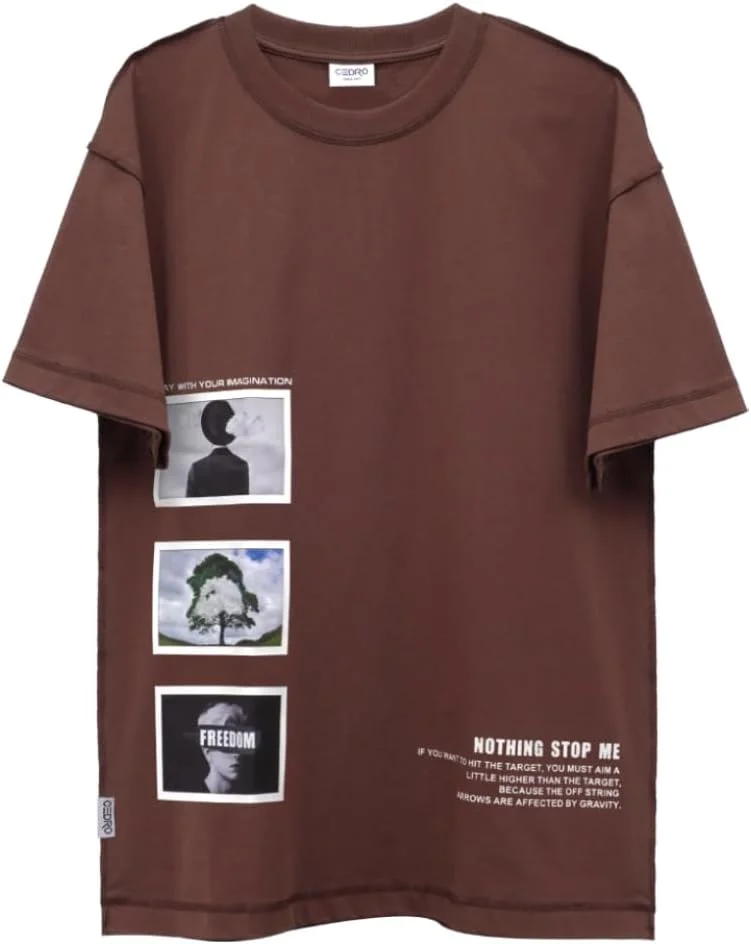 Cedro Cedro Men's Oversize Graphic Tee with Unique Prints