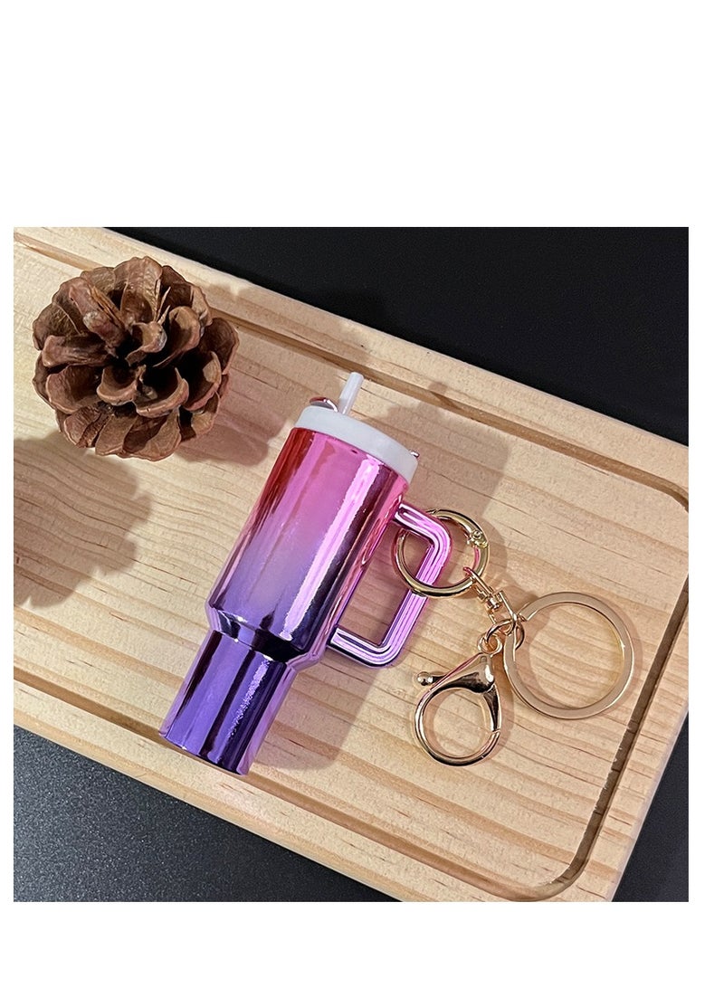 Stylish Pink Water Bottle Keychain for Women - Detachable Key Ring  Clip, Cute Cup Holder Accessory with Secure Carabiner