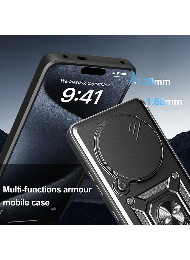 Case for Huawei Honor X9C / Honor Magic 7 Lite with Sliding Camera Cover, Kickstand, PC+TPU Dual-Layer,Red  - Image 5