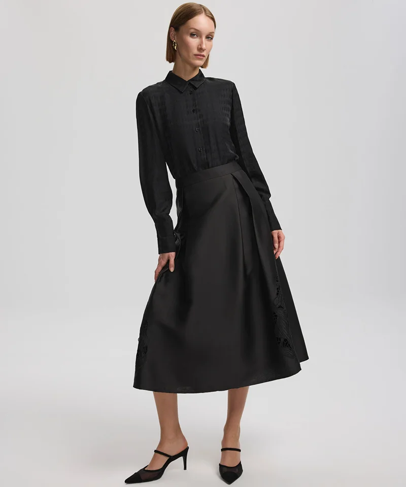 ابيكول Embroidered A-Line Skirt