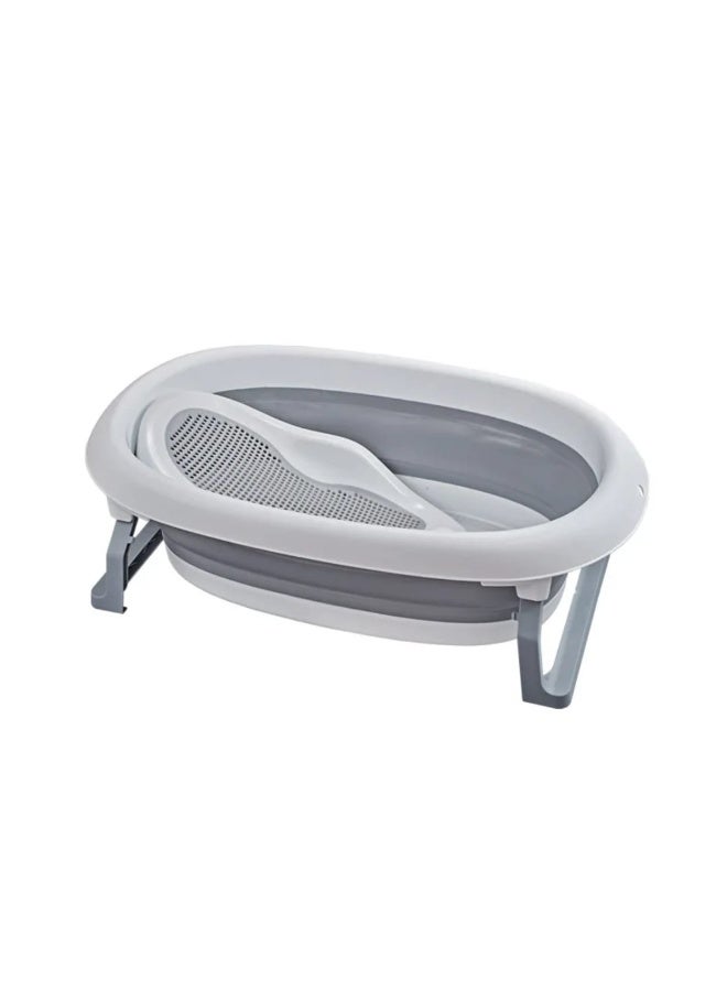 Baby Foldable Bathtub 5-in-1 Set, Collapsible Infant Bath Tub with Non-Slip, Grey and White, Newborn to Toddler - Image 3