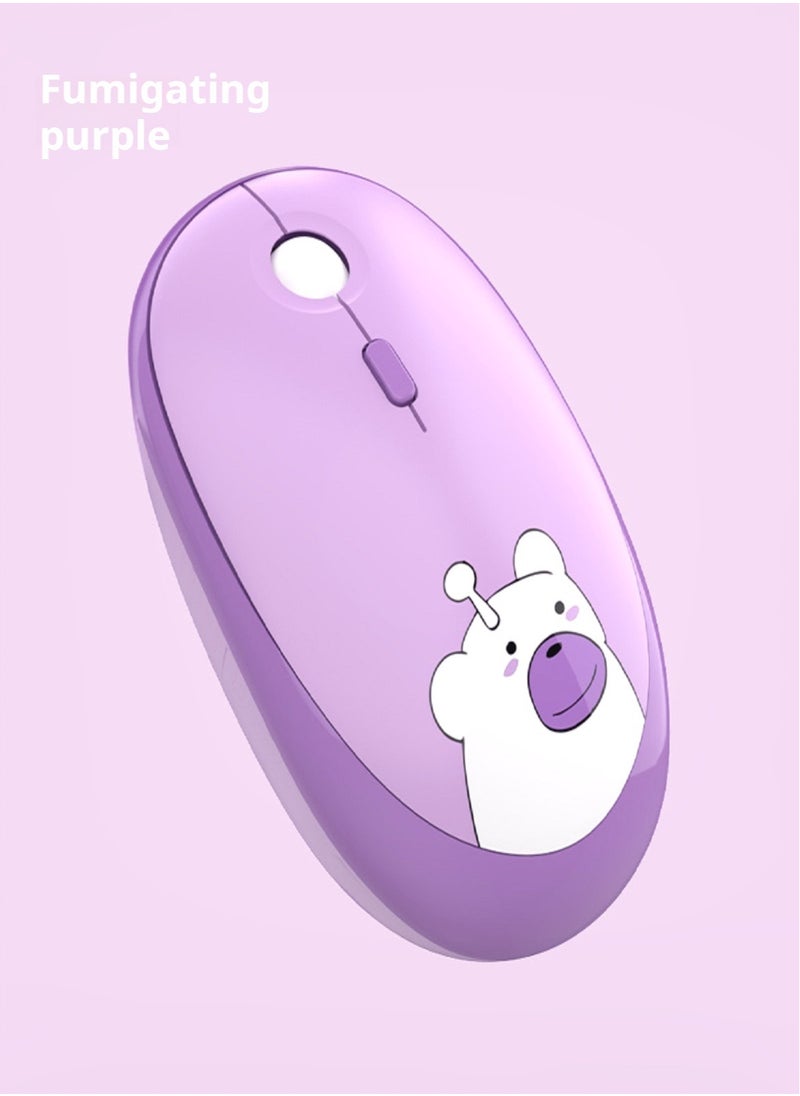 GEEZER Bluetooth Mouse For Laptop And Computer, Bluetooth 5.0 Silent Wireless Mouse,Cartoon Purple Bear For Girl And Student,Intelligent Energy Saving Mouse Lady Mouse Purple  - Image 5