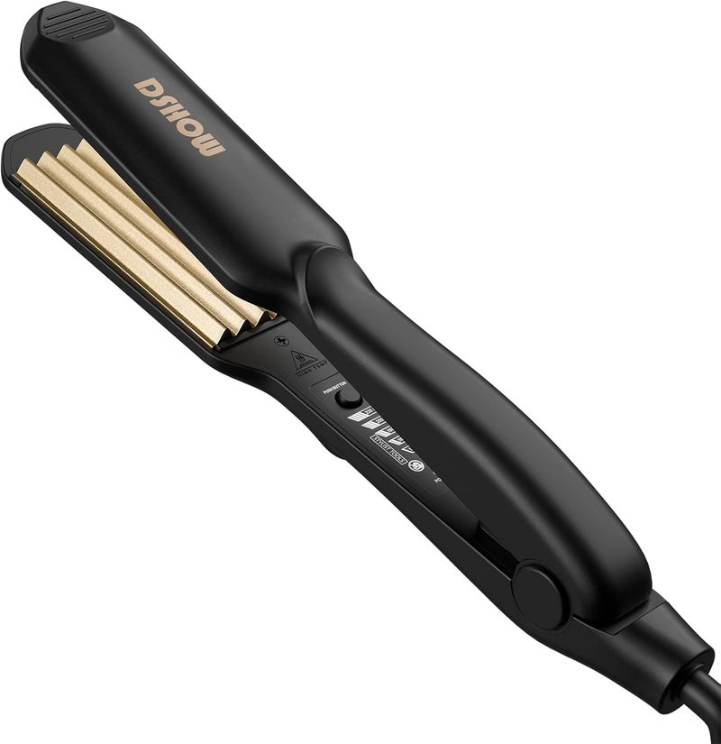 Crimping Iron Hair Crimper for Hair DSHOW Hair Waver Volumizing Crimper with Titanium Ceramic Plates Styling Tools for Women Girls Black