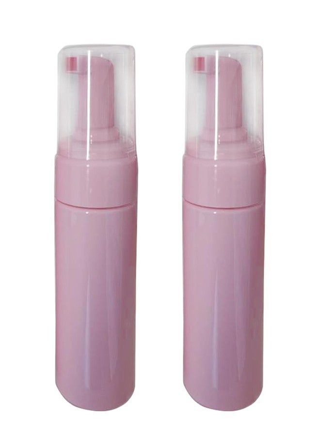 Elandy 2Pcs 100ml/3.3oz Empty Pink Plastic Foam Pump Bottles with Clear Cap Refillable Travel Liquid Foaming Soap Dispenser Cosmetic Containers for Shampoo Lash Cleanser - Image 1