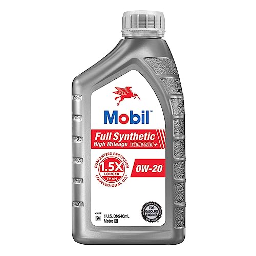 Mobil Full Synthetic High Mileage Motor Oil 0W-20, 1 Quart (6-pack) - Image 2