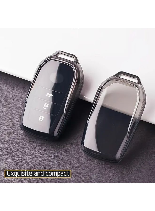 Transparent Black Single Shell Full Coverage Protective Remote Control Case For Alphard Vellfire Crown Sienna Venza Previa RAV4 Prado Land Cruiser Bz4X Harrier Gravia - Image 4