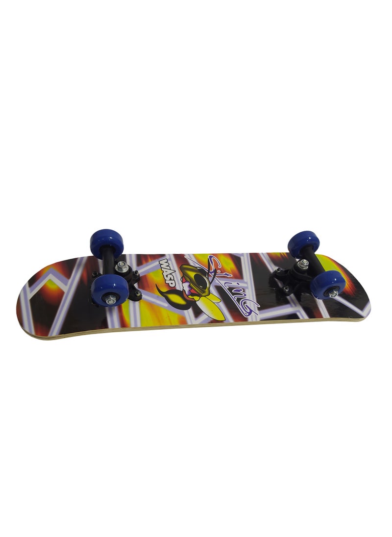 Wasp Skateboard By FunZz Size 59 X 15 Cm ,Double Kick Concave Skate Board, Complete Skate Board Wood Outdoor Medium Board for Teens Beginners Girls Boys Kids  - Image 3