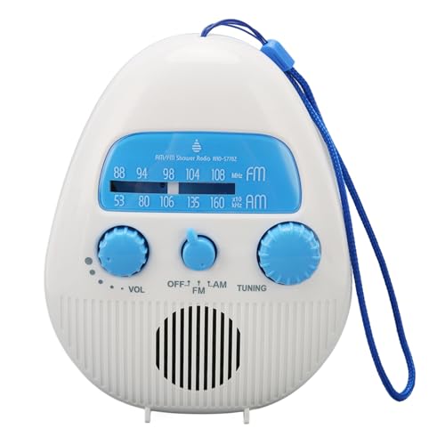 Zopsc Shower Radio Built in Speaker, Hanging Bathroom Radio with Rotating Knob for Easy Tuning and Volume Control. - Image 1