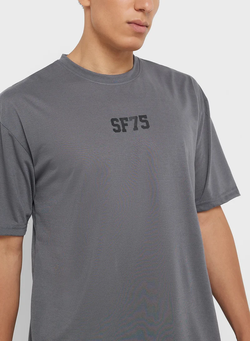 Seventy Five Graphic Print Oversized T-Shirt