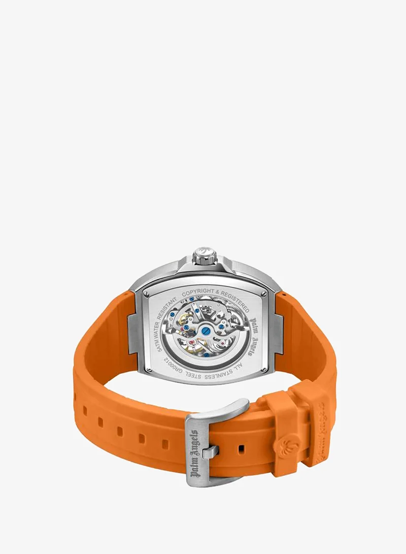 Palm Angels orange Pulse Charcoal Dial Orange Silicone Strap Analog Watch for Men, 42mm for Men | Best Price UAE