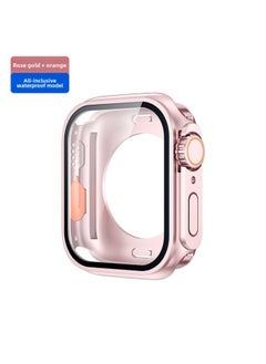 Generic Suitable For Apple Iwatchs10 Protective Case Second Change Ultra Watch Case S 9 360 All-inclusive Waterproof Case Film Integration-Color:Rose Gold + Orange -Dimensions:Apple Iwatch S9/s8/s7 (40mm)  - Image 1