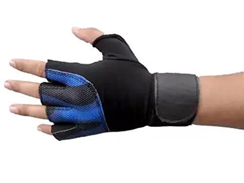 Drauss® Gym Gloves, Padded Weight Lifting Gloves,Workout Gloves with Built-in 19" Wrist Wraps, Exercise Gloves for Cross Training, Pull Ups, Fitness, Powerlifting, for Men & Women (Blue) - Image 5