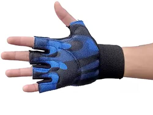 Drauss® Gym Gloves, Padded Weight Lifting Gloves,Workout Gloves with Built-in 19" Wrist Wraps, Exercise Gloves for Cross Training, Pull Ups, Fitness, Powerlifting, for Men & Women (Blue) - Image 4