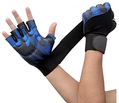 Drauss® Gym Gloves, Padded Weight Lifting Gloves,Workout Gloves with Built-in 19" Wrist Wraps, Exercise Gloves for Cross Training, Pull Ups, Fitness, Powerlifting, for Men & Women (Blue) - Image 3