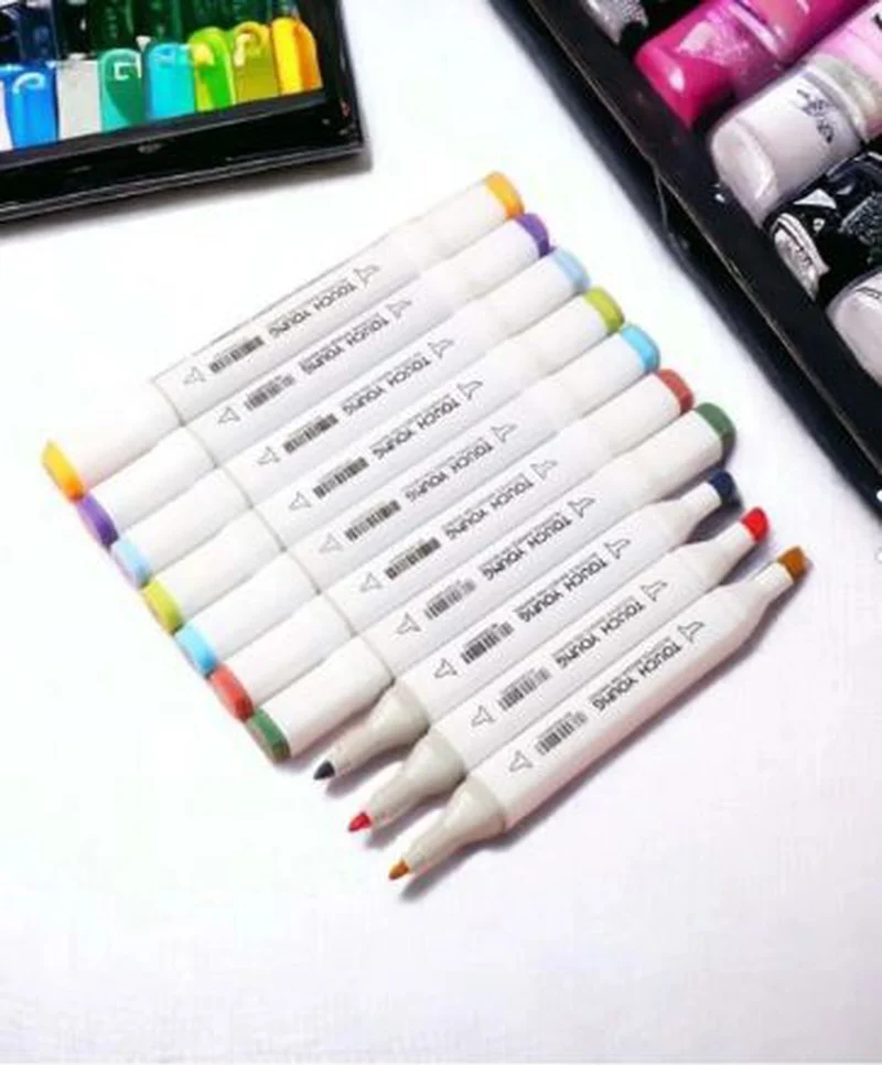 Hane216 Double Sided Professional Marker Paint Pen Set Boxed, Felt Tip Pen 24 Pieces