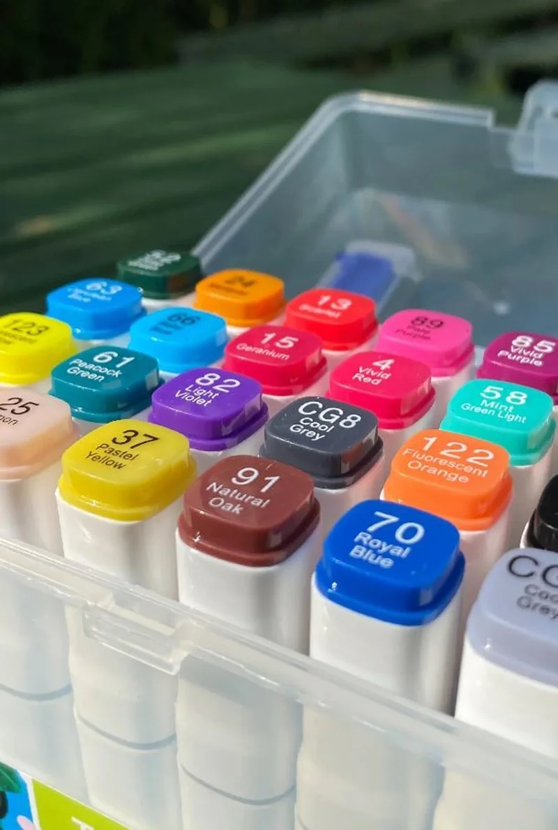 Hane216 Double Sided Professional Marker Paint Pen Set Boxed, Felt Tip Pen 24 Pieces